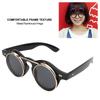 Personality Vintage Punk Style Flip Sunglasses Round Frame Flip Eyewear Eye GlassesBlack