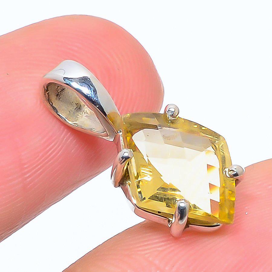 

Подвеска из натурального цитрина, ручная работа, из стерлингового серебра 925 пробы, 0,91 дюйма, p2w37