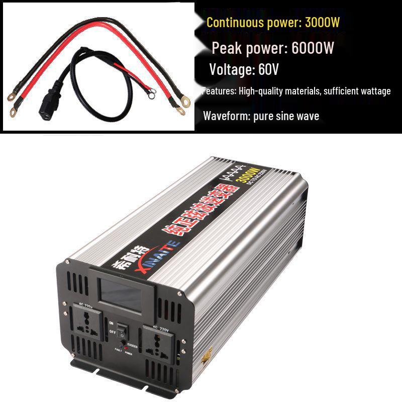 Pure Sine Wave Inverter 3000W/2000W/1000W, 12V/24V/48V to 220V for Car and Home Use