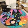 1PC Galaxy Cat Office Round Area Rug,  Mat Suitable ForOffice, Under Office Chairs Bedroom Living Room Home Decor, Room Deco
