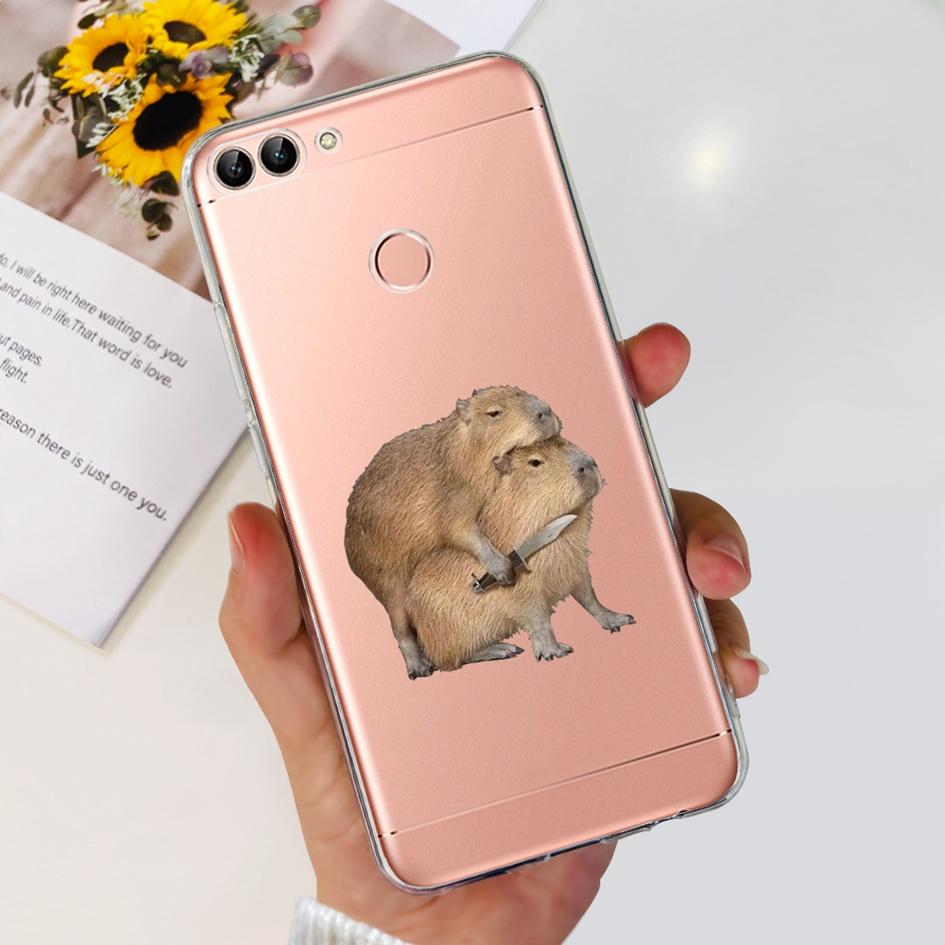 For Huawei P Smart Case FIG-LX1 FIG-LX2 FIG-LX3 Back Cover Fashion Flower Marble Clear Silicone Soft Funda For PSmart 2018 Coque