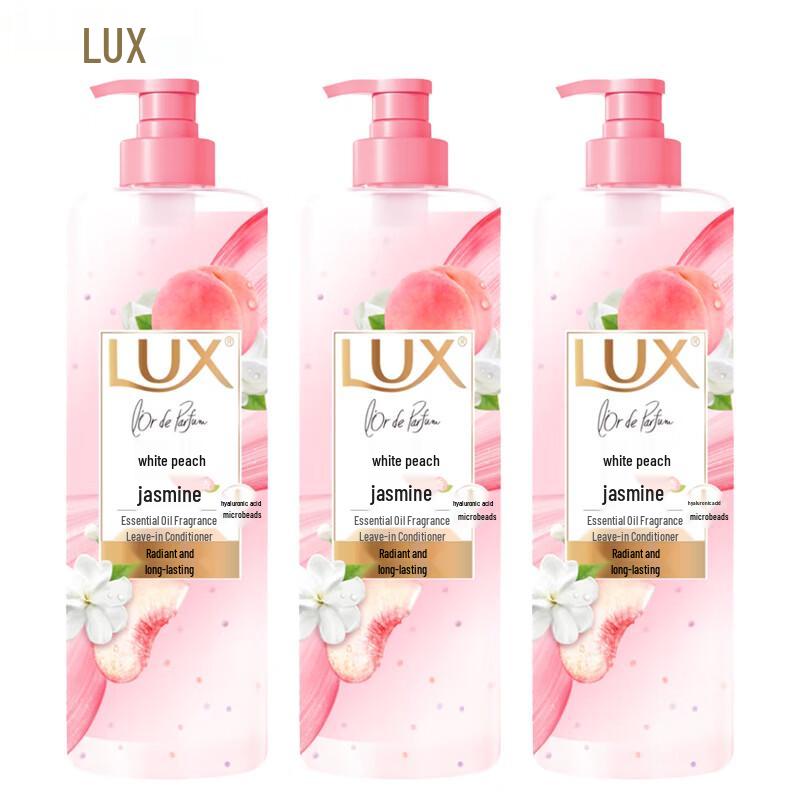 LUX Essential Oil Fragrance Conditioner - White Peach & Jasmine (3x470ml)