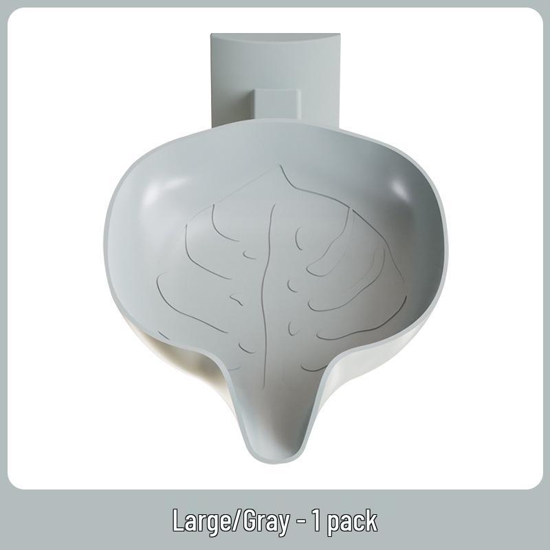 Rotatable No-Drill Wall-Mounted Leaf Soap Dish Holder with Drainage