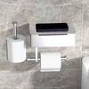 Sturdy Wall Mounted Toilet Paper Holder Storage Tissue Dispenser for Hotel Home Bathroom Space Saving Organizer
