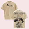 Enjin Print T-shirt GACHIAKUTA Anime Clothing Men Women Short Sleeve Cotton Tshirts Retro Washed Tee Harajuku Oversized T Shirt