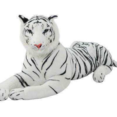 

50-110CM Giant Lifelike Tiger Plush Playthings Gentle Wild Animals Simulation White Brown Tiger Jaguar Doll Children Children Birth Date Gifts 60cm білий