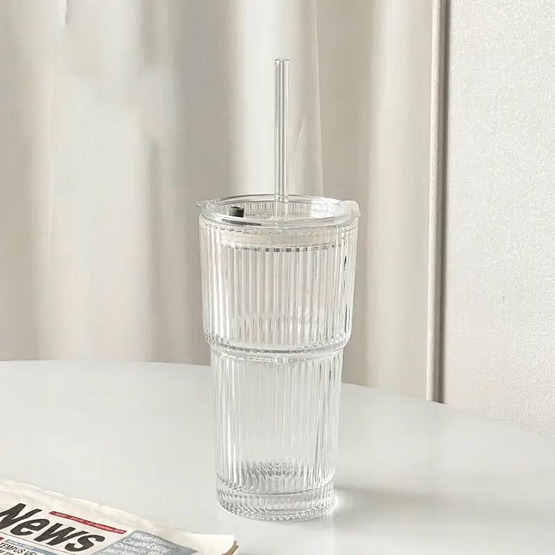 

Zhaoran Ins Style Vertical Striped Glass Tumbler