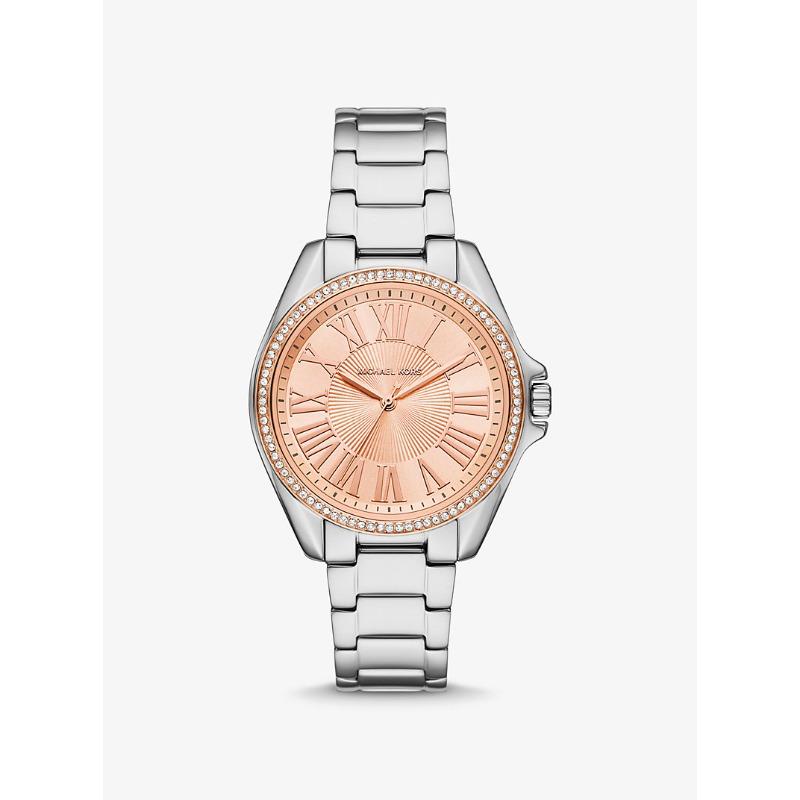 Michael Kors Kaycie Pavé Silver-Tone Watch MK4854 розовый