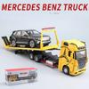 EFVAK1 1:24 Mercedes-Benz 1851 Flatbed Trailer Alloy Truck Model Car Diecast Toy Car Simulation Sound & Light Toys For Children Gift