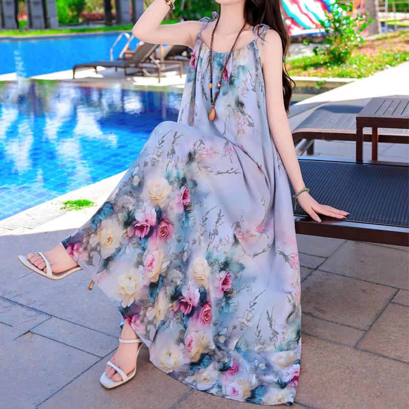 Casual Long Slip Dress for Women Summer Clothes Elegant Loose Plus Size Dress Beachwear