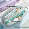 Large Capacity Double Layer Transparent Mesh Pencil Case for Girls & Boys - Perfect for School & Exams, Stylish & Portable