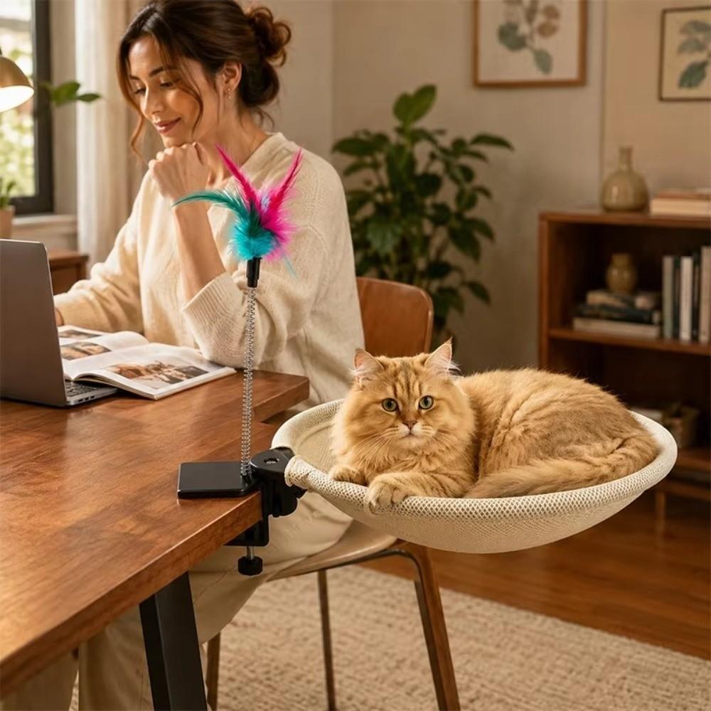 Fabric Cat Bed Desk Space Saving Window Cat Bed New Cat Hammock  Balcony Use