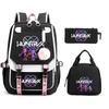 Animation Cartoon Printing Large Capacity Student School Bag Children'S Meal Bag Casual Pencil Bag Three-Piece Set