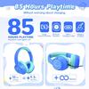 Kids Bluetooth Headphones, 85H Playtime Wireless Headphones for Kids, Colorful LED Lights, 85/94dB Safe Volume Limit, Bluetooth 5.4 Built-in Mic