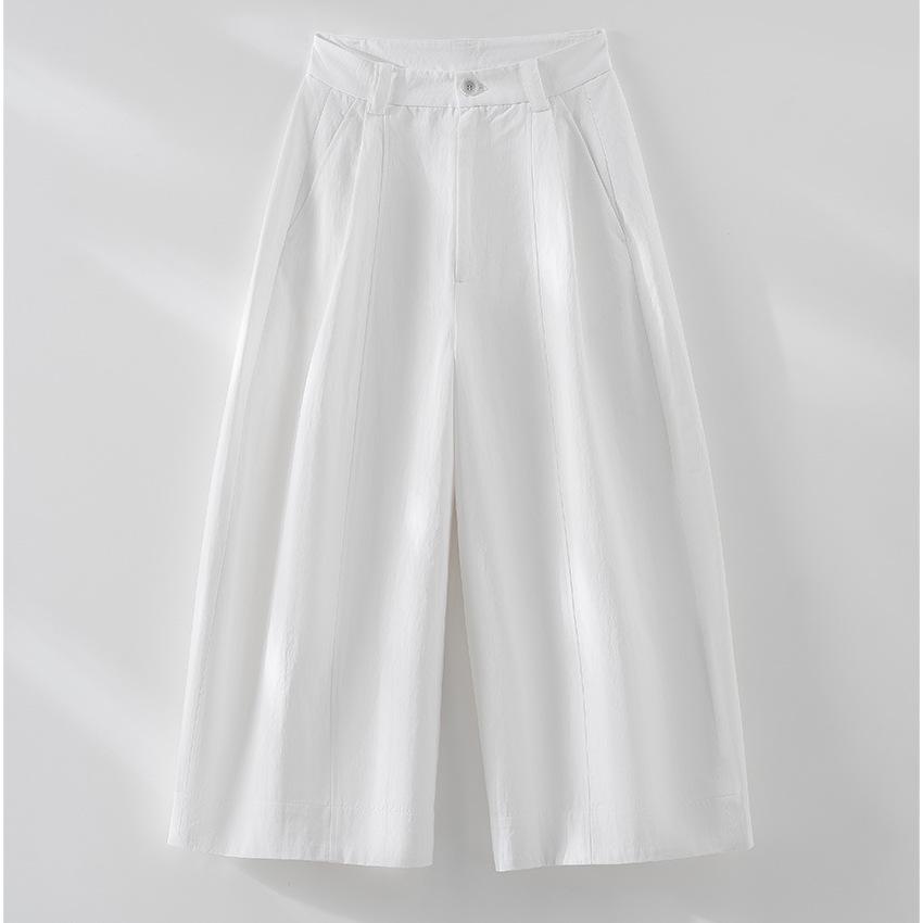 

Women s Wide-Leg Cropped Pants: Flattering, Versatile, Casual Style for Short Statured Women - Perfect for Spring/Summer. Medium грязно-белый