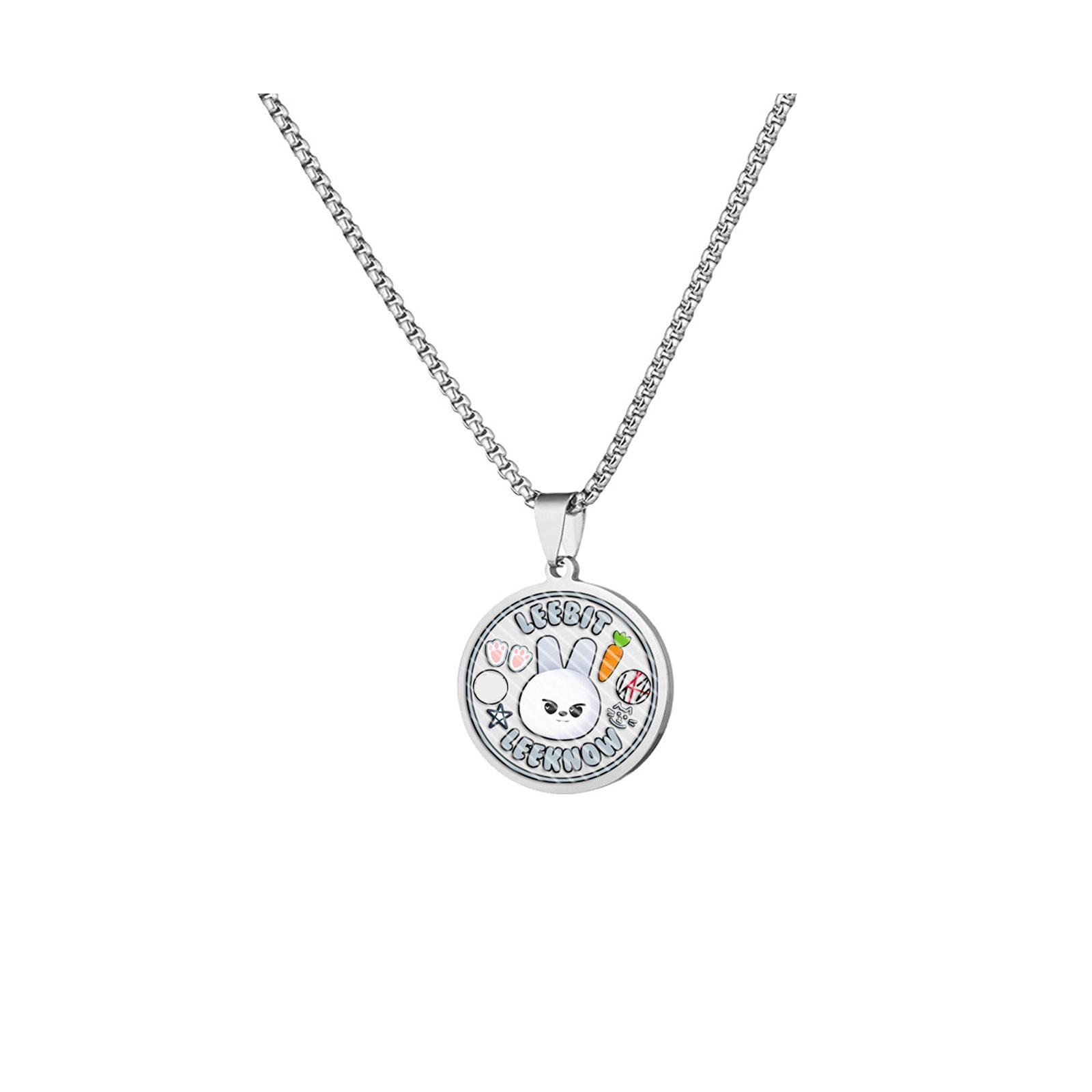 Stainless Steel Engraved Necklace, Men s Group, Titanium Steel Pendant, Sweater Chain One Size