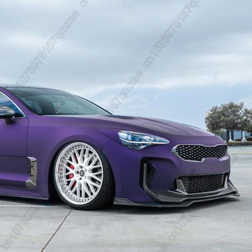 For Kia Stinger GT 2018-2023  Auto Car Front Bumper Splitter Lip Spoiler Diffuser Guard Body Kit Cover Tuning ABS Gloss Black