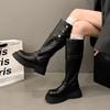 Punk Style Platform Woman Knee High Boots Fashion Height Increase Slip On Shoes Female Knight Booties Shoes