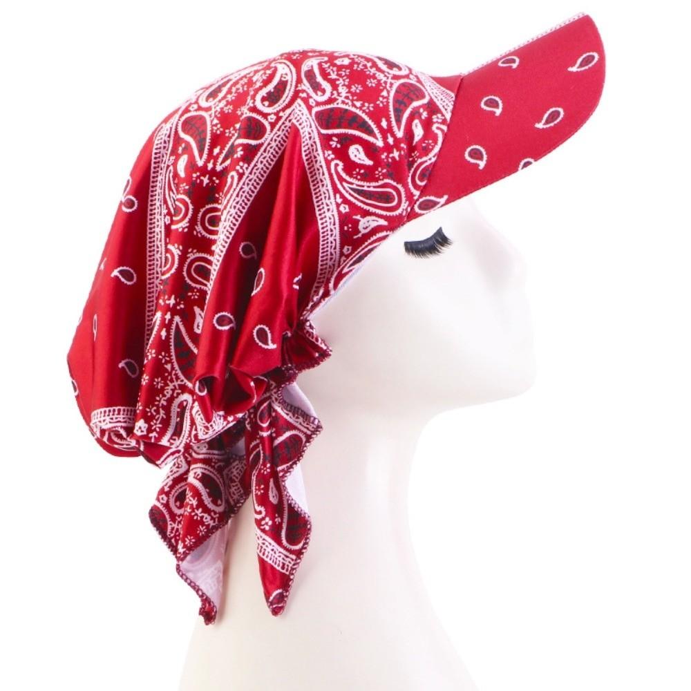 Paisley Print Hijab Caps Adjustable Amoeba Turban Headscarf Hat New Baseball Cap  Outdoor Sunshade