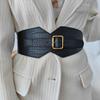 Sweater Wide Belt Women's Crocodile Pattern Elastic Fashionable Skirt Waist Seal Women's Coat Waist-closing Outer Belt