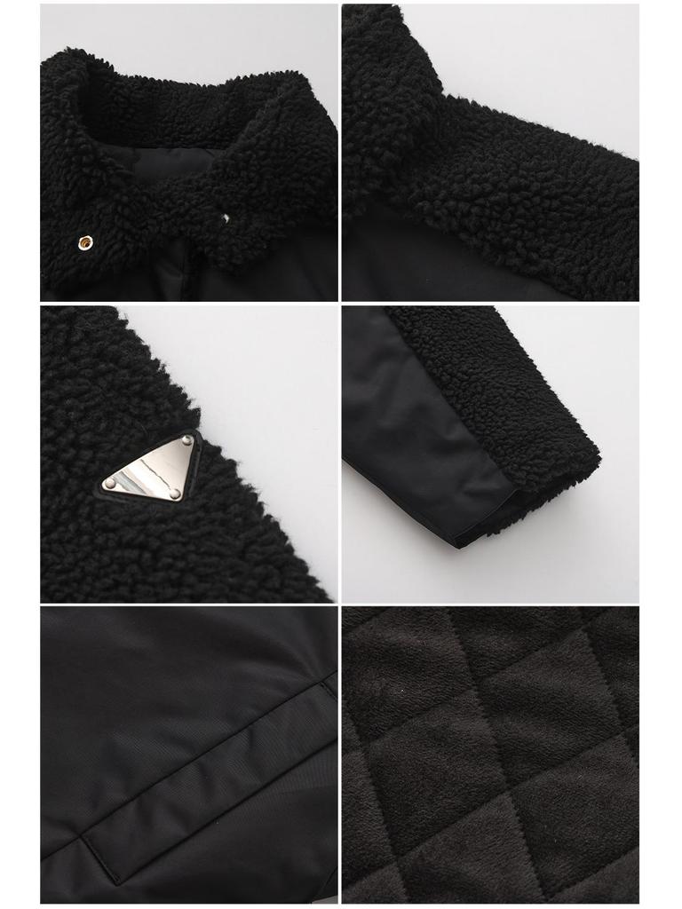 2025 Winter Retro Women's Long-Sleeve Lamb Wool Coat