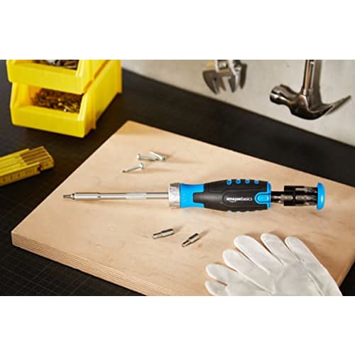 Basic Magnetic Ratchet Screwdriver 12-in-1 (Set of 12), Blue, Black
