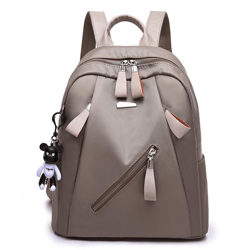 Nylon Backpack For Teens With Color Block Design And Travel Use