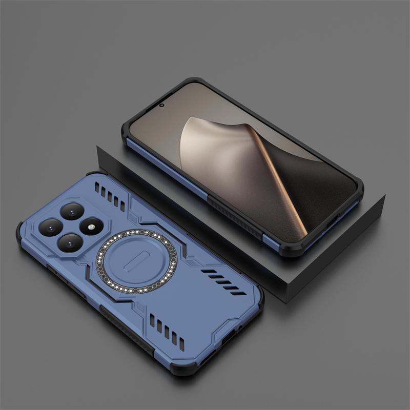 For Xiaomi 15T Case For Xiaomi 15T Pro Anti-knock Hard Armor Magnetic Adsorption Wireless Charge Back Cover For Xiaomi 15T Case