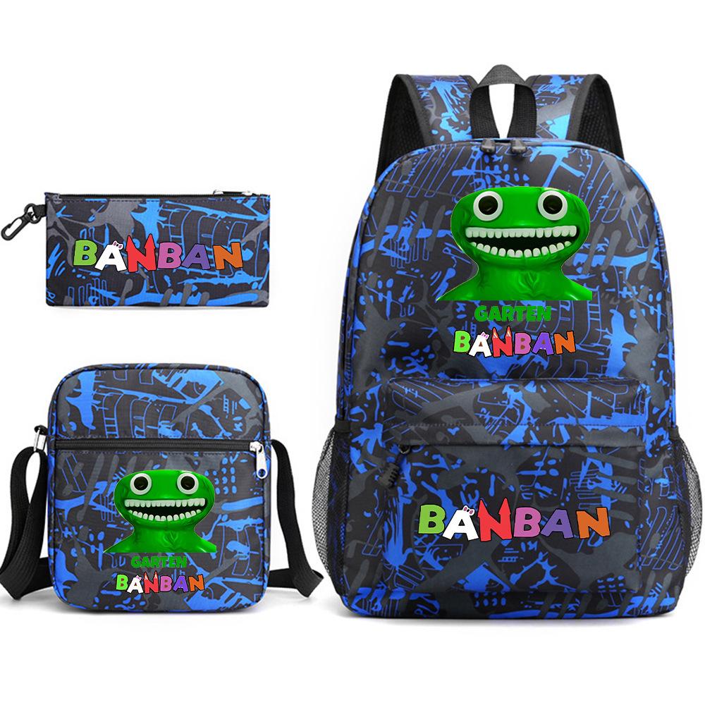 Three-piece Foreign Trade Schoolbag Casual Canvas Backpack Male and Female Students Backpack Printing