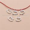 Sterling Silver Hollow Cat Pendant for DIY Jewelry Making - Bracelet & Necklace Accessories