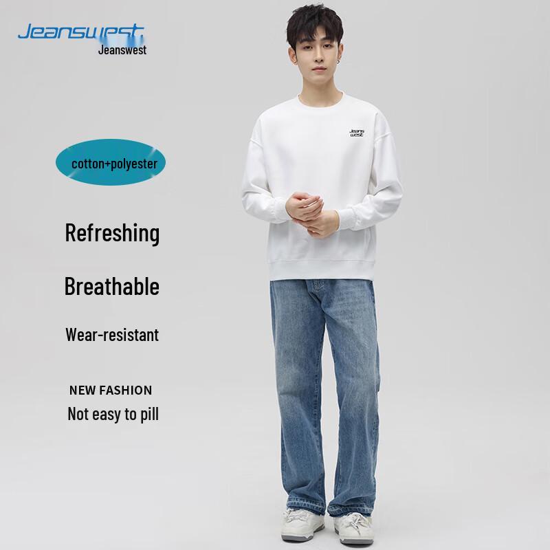 JEANSWEST Herren Casual Rundhals Langarm Sweatshirt