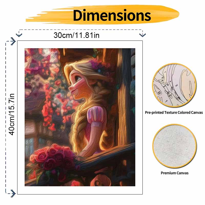 Disney oil painting Rapunzel handmade diy art painting home decor gift for her