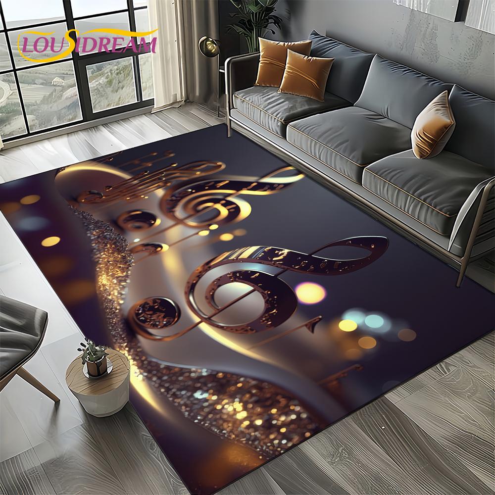 Note Music Colorful Musical Score Cartoon Dream Carpet Rug for Living Room Bedroom Home Sofa Decoration,Kid Non-slip Floor Mat
