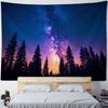 Aurora Lake Forest Starry Sky Tapestry Wall Hanging Cloth for Bedroom Headboard Living Room Sofa Decor
