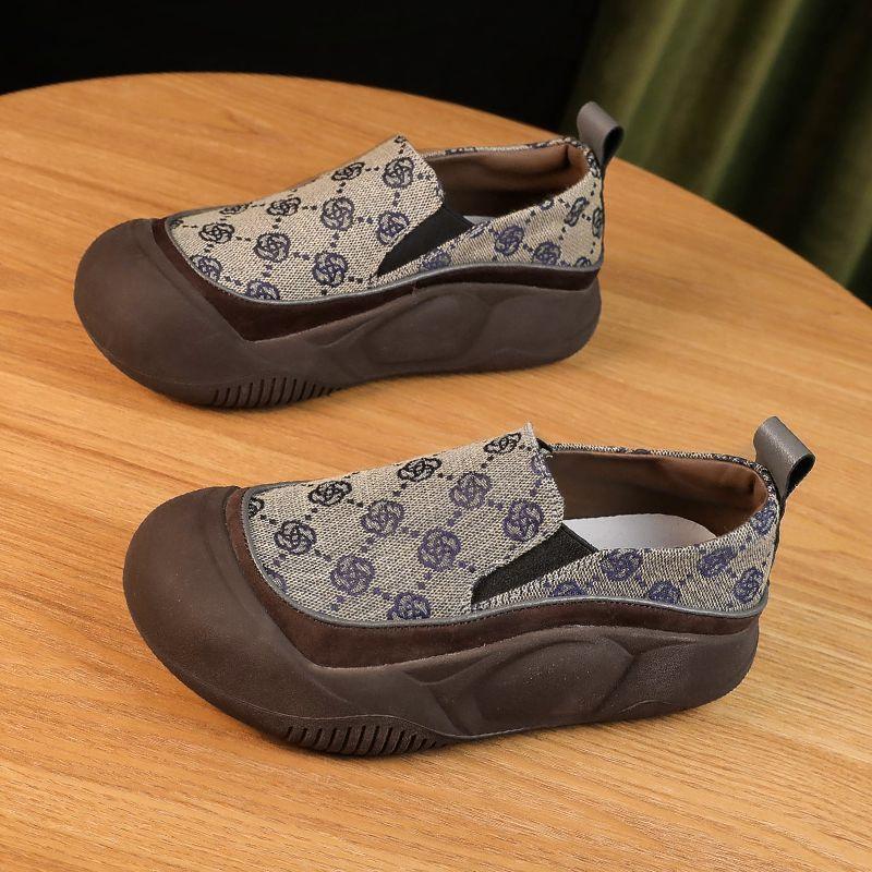 Fashion Comfortable Casual Slip On Ladies Footwear Sale Women's High On Platform Canvas Shoes Spring Autumn Fashion 2025 Vulcanized Shoe