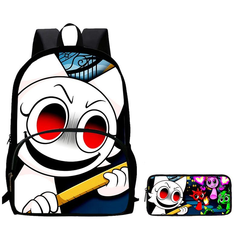 Rhythm Box Sprunki Spel Anime Rugzak Student Schooltas Computer Tas