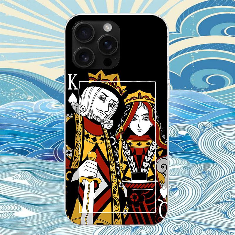 Fashion Poker Card King Queen Phone Case For iPhone 11 12 13 Mini 14 15 Plus 17 Air 16 Pro Max 16E 7 8 SE 2020 Customized Print