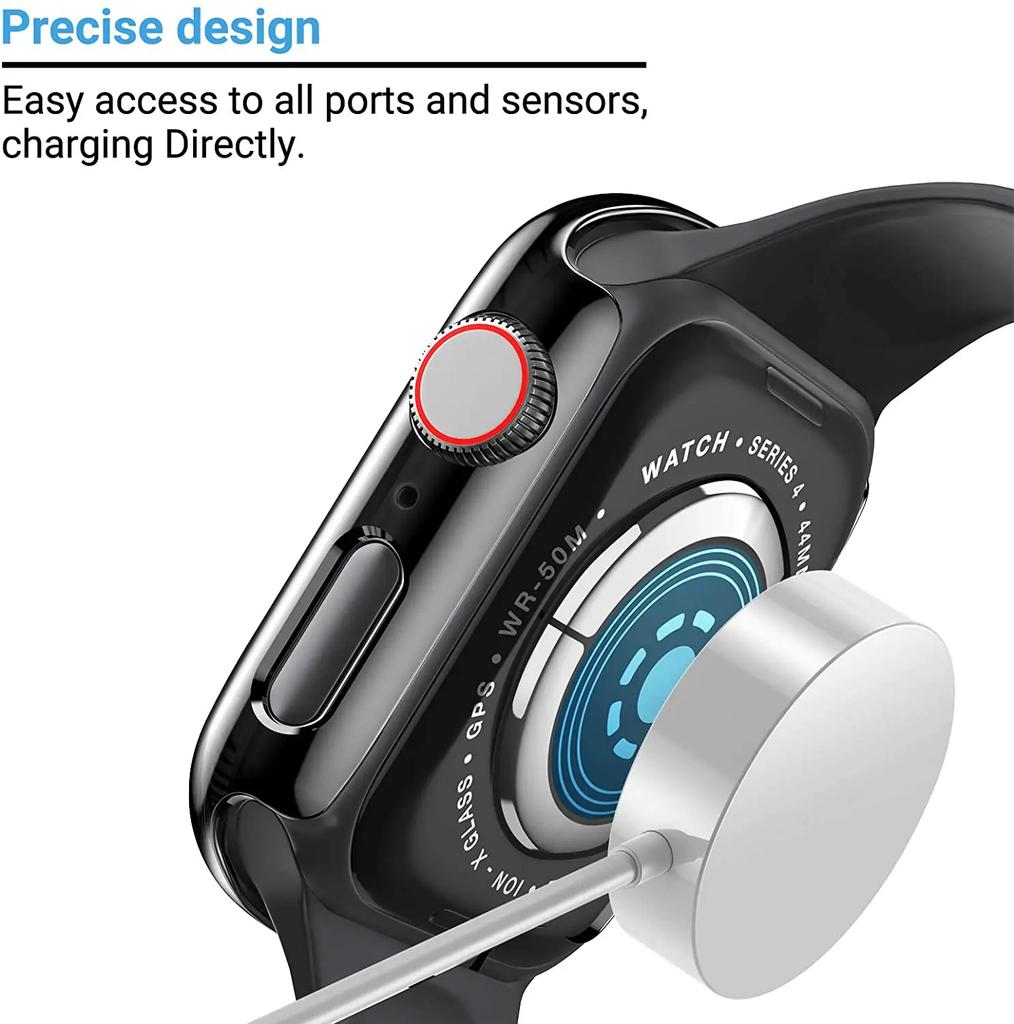 Glas+Abdeckung Für Apple Watch 9 Hülle 45mm 41mm 44mm 40mm 42mm 38mm Zubehör Beschichteter Displayschutz iWatch Serie 6 5 3 se 7 8