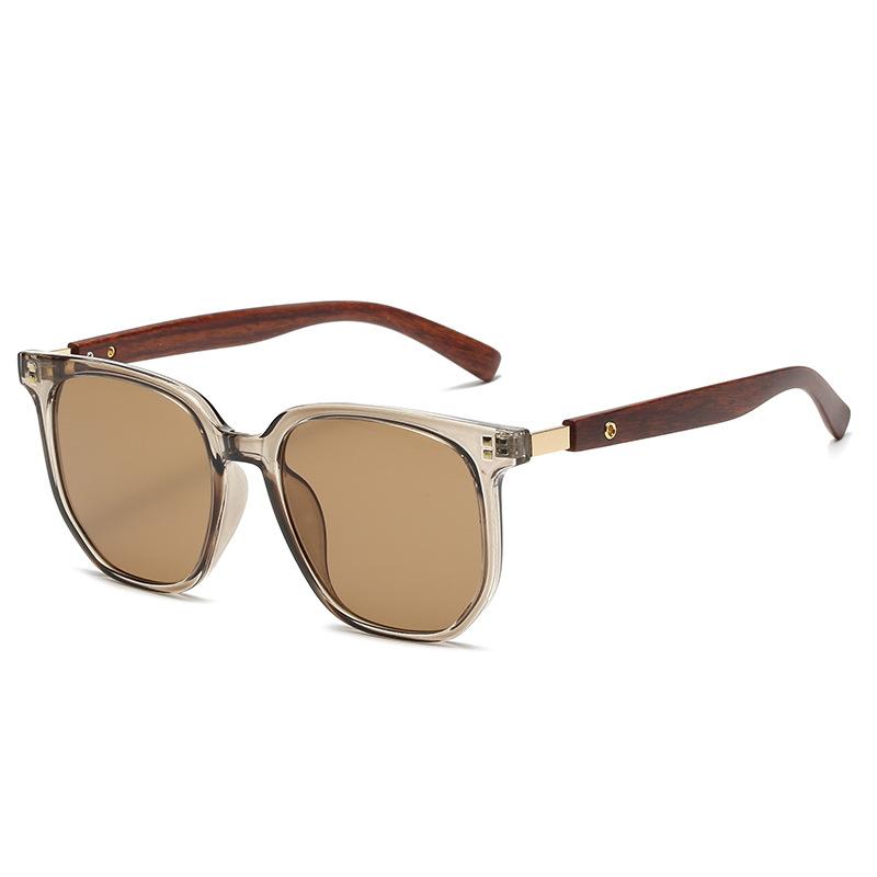 Sunglasses for Men Women Retro Wooden Grain Leg Fashion Glasses Vintage Sunglasses Korean Square UV400 Protective Sun Glasses