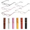 Unisex Metal Reading Glasses Spring Hinge With Tube Case Presbyopia Eyeglasses Resin Hyperopia Eyewear +1.0~+4.0 Strength