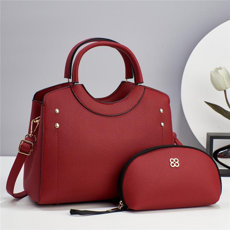 Women's Bag, Mother and Child Bag, Two-piece Set, Solid Color, Large-capacity Women's Shoulder Cross-body Handbag.