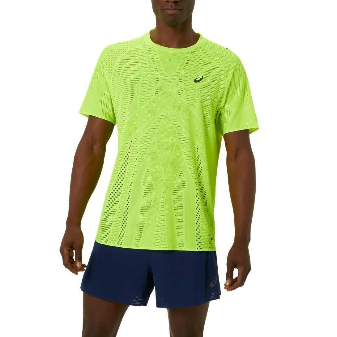 ASICS METARUN SS TOP Running T Shirt Men s Yellow 2011C986-750 S