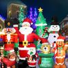 Christmas Inflatable Decorations with LED Lights, Giant Snowman, Gingerbread Man, Gift Bag, Lawn Yard Party Xmas Ornaments