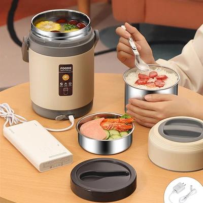 USB Electric Heated Lunch Box Stainless Steel Food Warmer Bento Thermal Boxes for Office School Lunch Box Container Constant 65℃