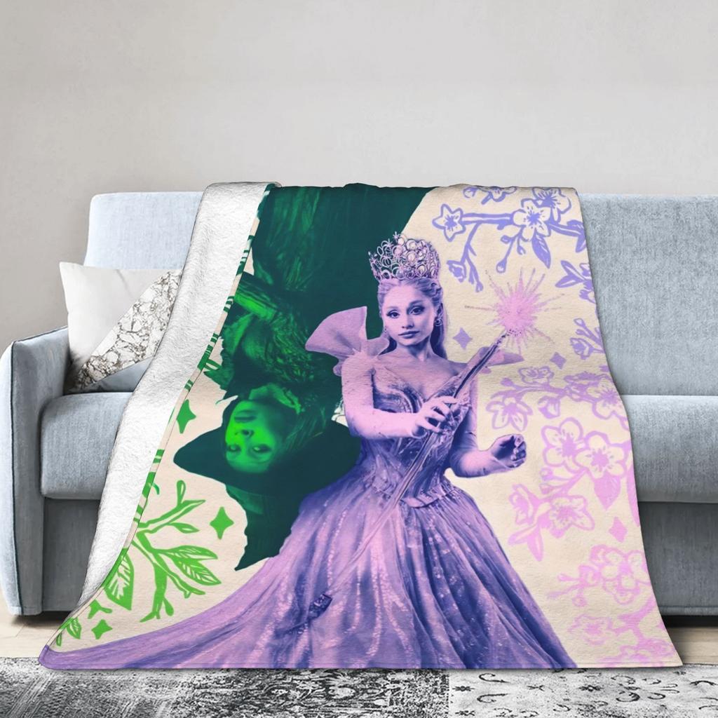 Wicked For Good Elphaba Glinda Flannel Blankets Witch Musical Awesome Throw Blankets for Home 200x150cm Lightweight