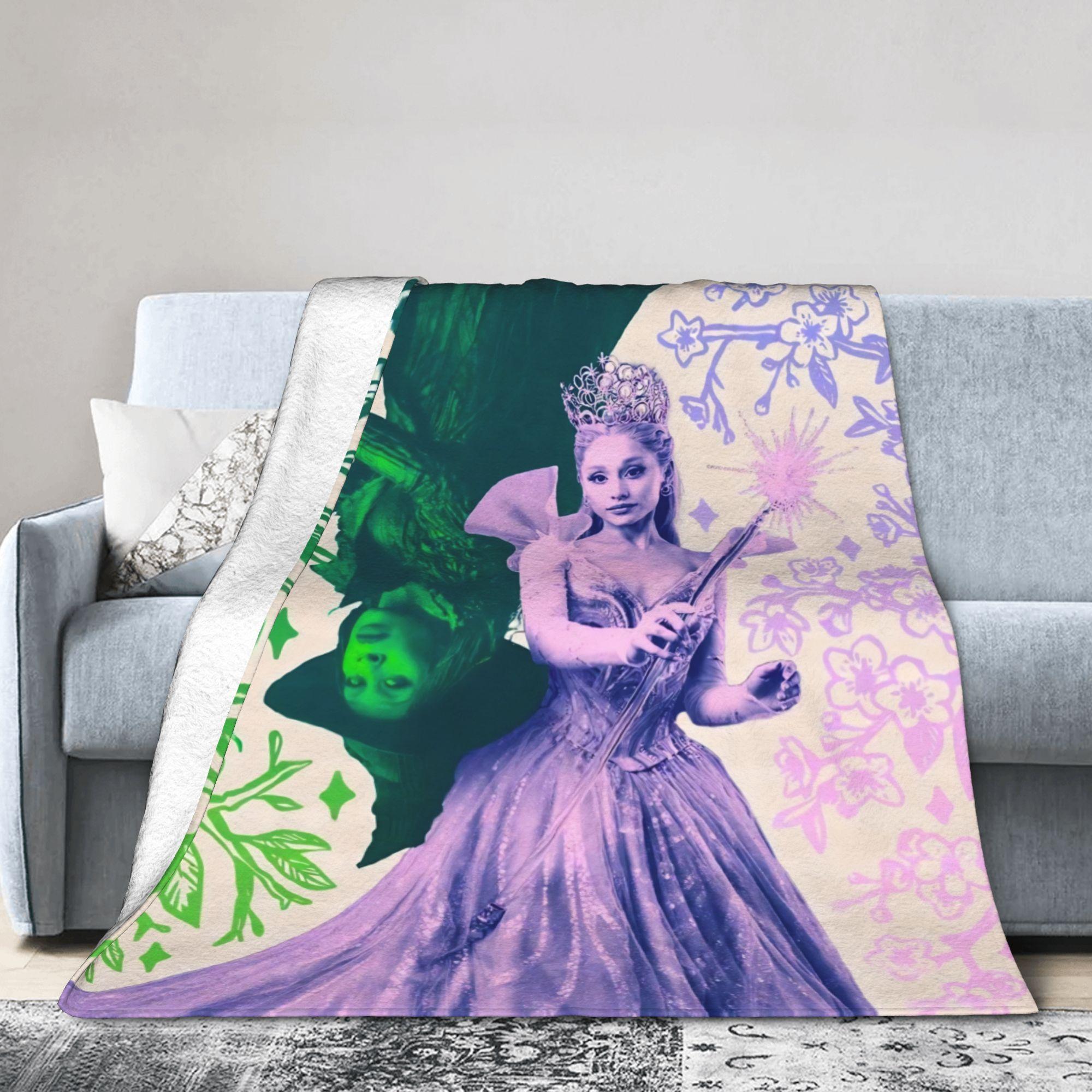 Wicked For Good Elphaba Glinda Flannel Blankets Witch Musical Awesome Throw Blankets for Home 200x150cm Lightweight 75X95CM