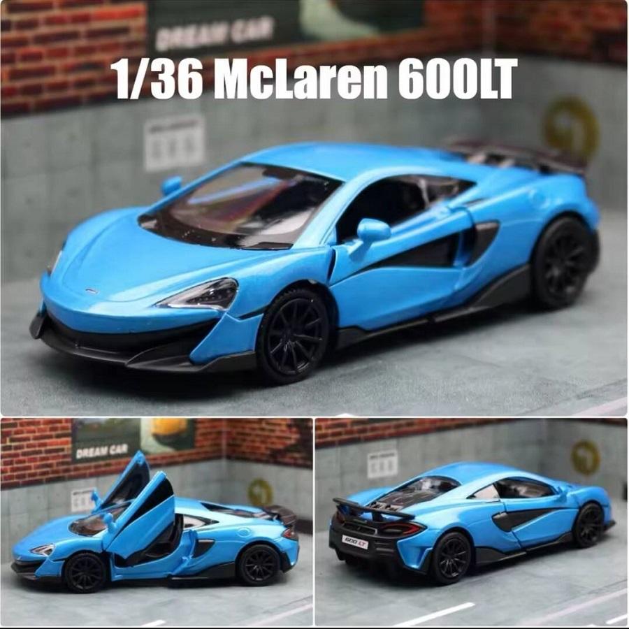 McLaren 600LT Supercar 5 Inch Metal Car Simulation Diecast & Toy Vehicles RMZ City 1:36 Alloy Model Pull Back Action