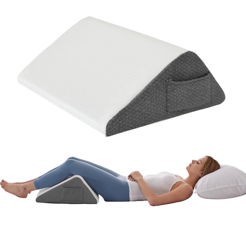 Knee Wedge Pillow Memory Foam Leg Pillow Knee Pillow for Back Sleeping Wedge Pillows for Legs Post Surgery белый 8870₽