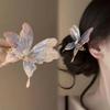 Crystal Butterfly Hair Clip Chinese Retro Heat Shrink Butterfly Hair Clip Niche Design Personality Unique Style Hanfu Side Clip
