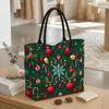  Christmas Printed Tote Bag Reusable Festive Handbag Large Capacity Grocery Bag for Holiday